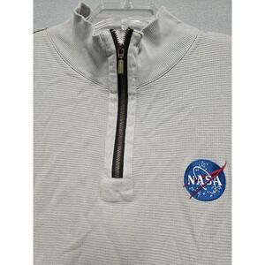 Iron Needle NASA Mens Waffle Knit Quarter Zip Pullover Shirt XL